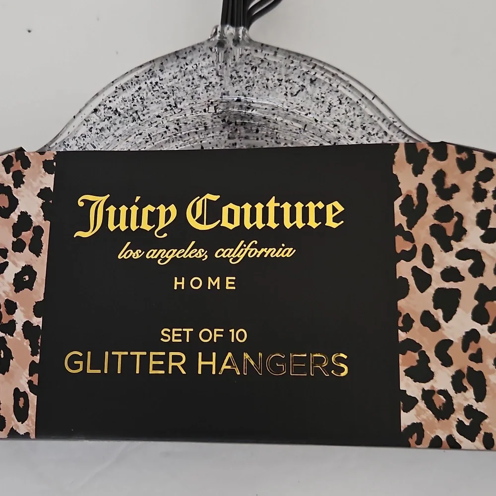 Juicy Couture NWT Black Glitter Speckled Clear Hangers